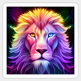 Neon Lion Sticker